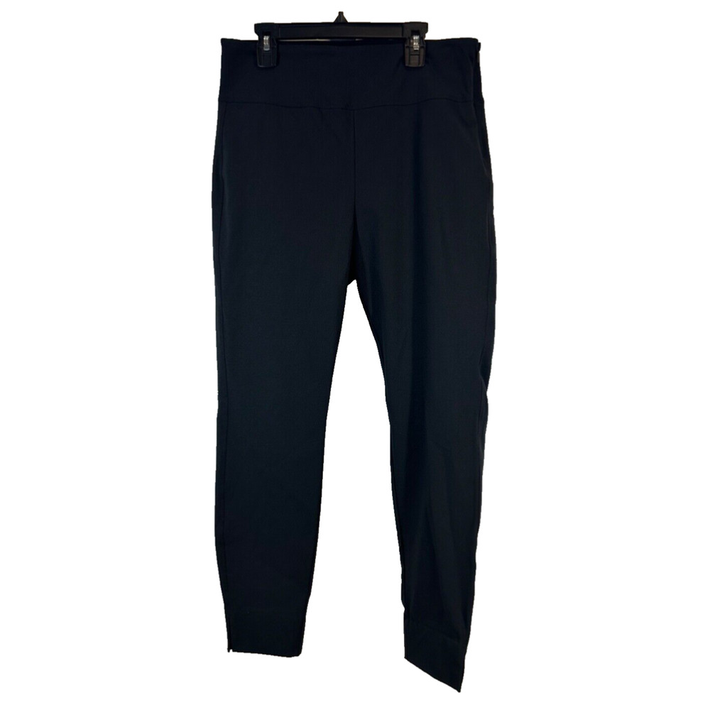 Athleta Wander Slim Ankle Pants Black 12 Pull On Side Zip Stretch Nylon D36